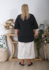Black V Neck Short Sleeve Top