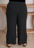 Plus Size Black Textured Casual Pant