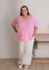 Plus Size White Textured Casual Pant