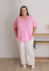 Plus Size White Textured Casual Pant