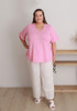 Plus Size White Textured Casual Pant