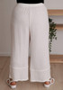 Plus Size White Textured Casual Pant