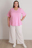 Plus Size White Textured Casual Pant