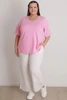 Plus Size White Textured Casual Pant