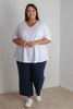 Plus Size Navy Textured Casual Pant
