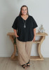 Plus Size Latte Textured Casual Pant