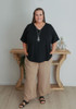 Plus Size Latte Textured Casual Pant