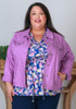 Plus Size Lilac Denim Jacket With Pockets
