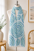 Teal Brush Stroke Circles Scarf 
