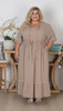 Plus Size Latte ladder lace Dress