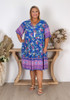 Plus Size Lilac and Blue Beauty Boho Dress