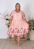 Plus Size Luscious Lilies on Pink Boho Dress