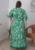 Plus Size Green And White Boho Maxi Dress