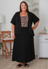 Plus Size Black Linen Skirt