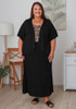 Plus Size Black Linen Skirt