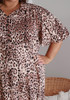 Plus Size Leopard Print Tie Waist Dress
