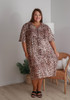 Plus Size Leopard Print Tie Waist Dress