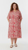Plus Size Pink  Floral Tie Waist Dress