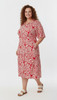 Plus Size Pink  Floral Tie Waist Dress