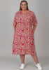 Plus Size Pink  Floral Tie Waist Dress