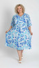 Plus Size Blue Blossom Tie Waist Dress