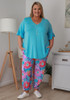 Plus Size Pastel Floral Stretch Gypsy Pant