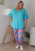 Plus Size Pastel Floral Stretch Gypsy Pant