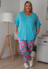 Plus Size Pastel Floral Stretch Gypsy Pant