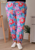 Plus Size Pastel Floral Stretch Gypsy Pant