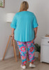 Plus Size Pastel Floral Stretch Gypsy Pant