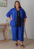 Plus Size Royal Blue Mid Length Dress Pant