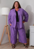 Plus Size Purple Mid Length Dress Pant