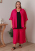 Plus Size Breezy Everyday Crop Pants In Magenta