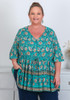 Plus Size Turquoise Short Sleeve Top