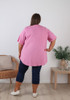 Plus Size V Neck Tee Pink Curvaceous 