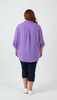 Plus Size Relaxed Fit Button Up Shirt in Purple 