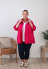 Plus Size Button Up Shirt in Magenta 