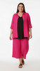 Plus Size Relaxed Fit Button Up Shirt in Magenta 