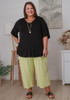 Plus Size Black Bamboo V Neck Tee
