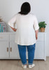 Plus Size Ivory Bamboo V Neck Tee