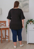 Plus Size Black Bamboo Tee With Frill Sleeves