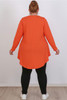 Plus Size Orange Long Sleeve Swing Top