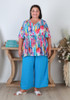 plus size blue summer crop pants 