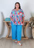 plus size blue summer crop pants 