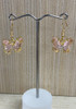 Pink Jeweled Butterfly Earrings