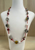 Red Tone Glass Cube Short Necklace