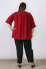 Plus Size Burgundy Elbow Sleeve Dressy Top