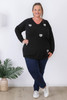 Plus Size Sequin Hearts Jumper In Black