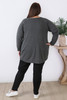Plus Size Sequin Hearts Jumper In Grey