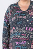 Plus Size Good Vibes Only Long Sleeve Nightie